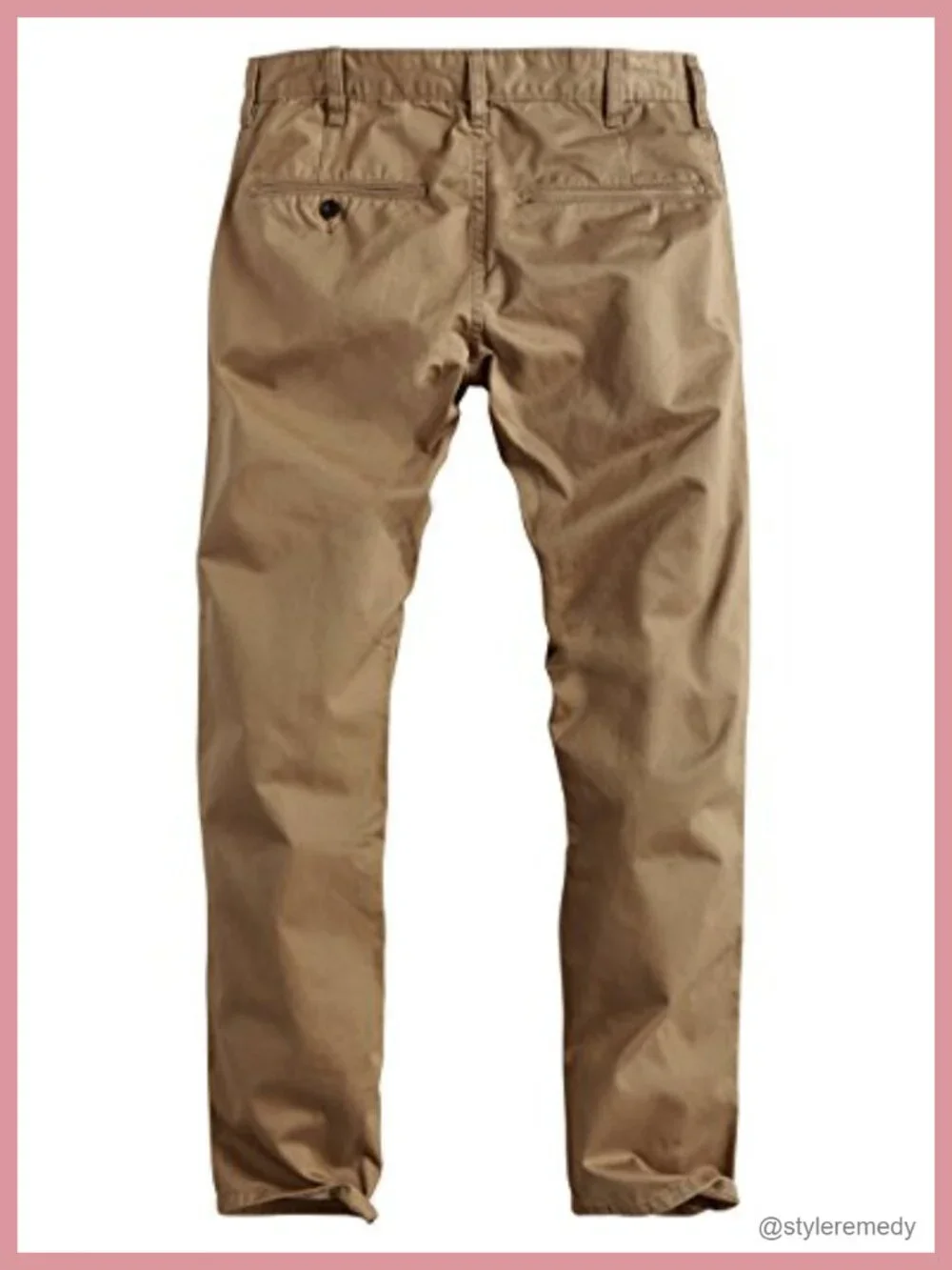 Tapered Flat Front Chino Pants – 100% Cotton 5-Pocket